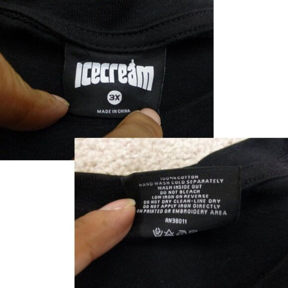 Ice Cream Black T-Shirt Triple Head Graphic - Picture 4 of 9